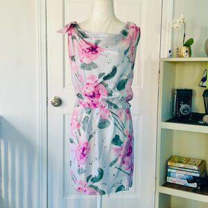 Cynthia Steffe sleeveless silk floral ruffle dress (size 4)